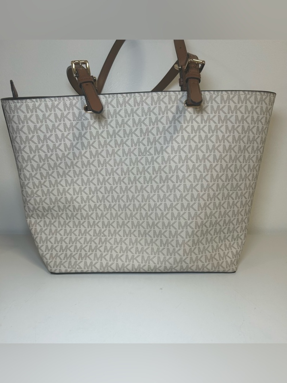 Michael Kors Jet Set Travel Tote + Wristlet Vanilla MK - Picture 3 of 13